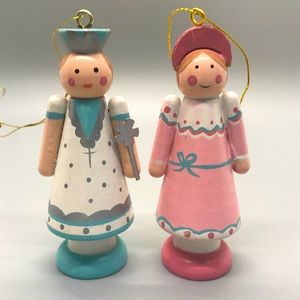 EUC Vintage 1984 Avon Nutcracker Ornaments. Adorable Clara and Sugarplum Fairy